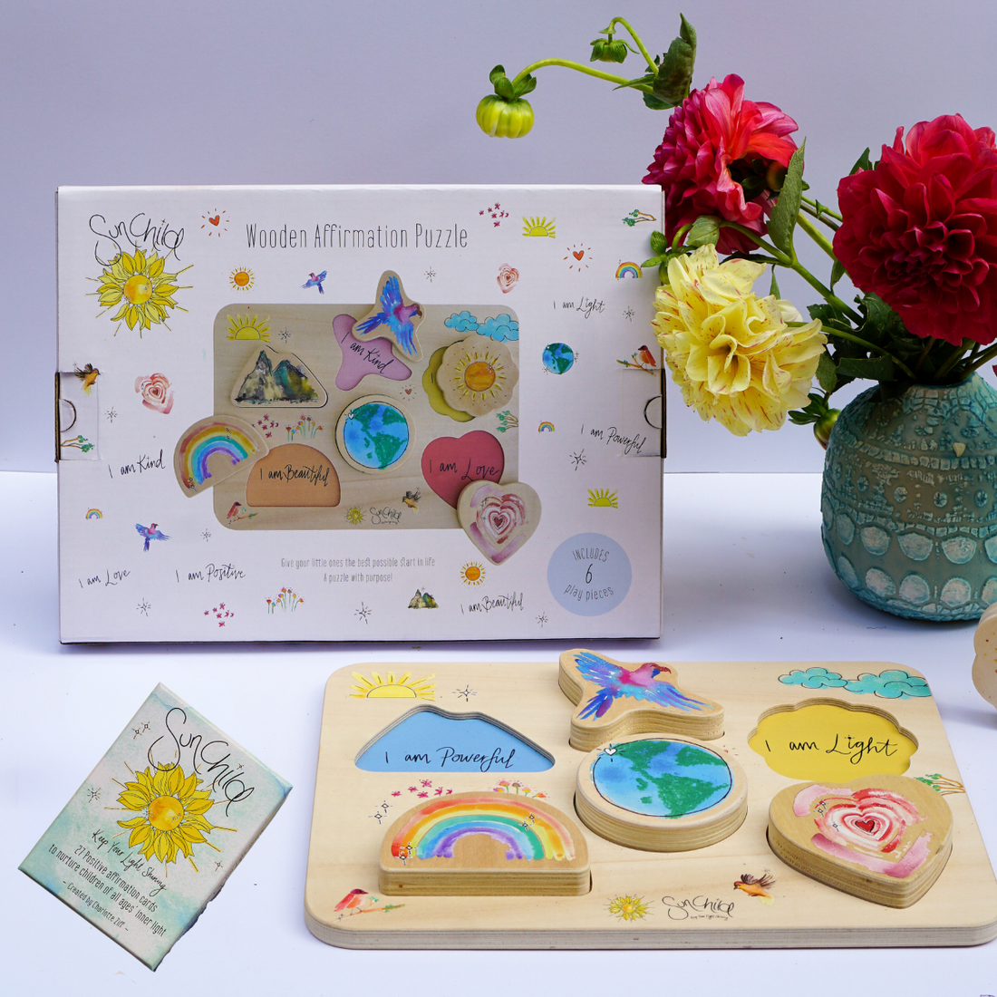 Wooden Affirmation Card and Puzzle Bundle