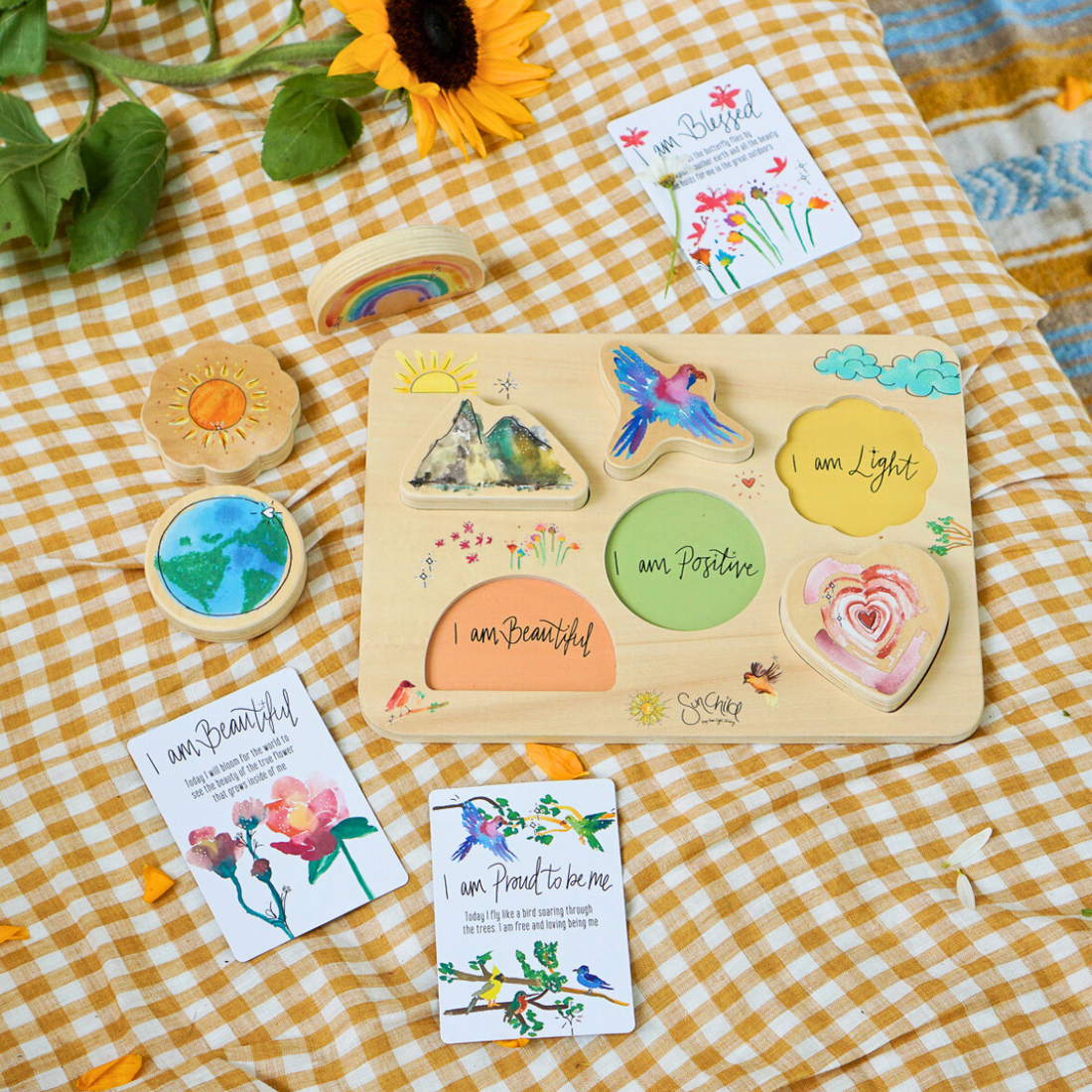 Wooden Affirmation Card and Puzzle Bundle