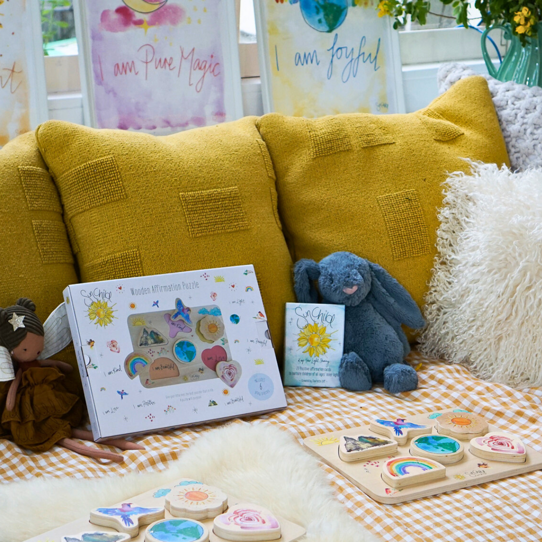 Wooden Affirmation Card and Puzzle Bundle
