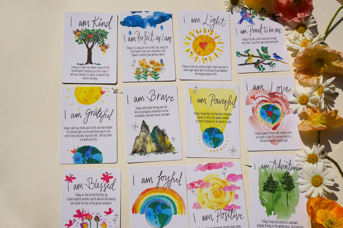 Affirmation Cards & I am Light Art Print Bundle