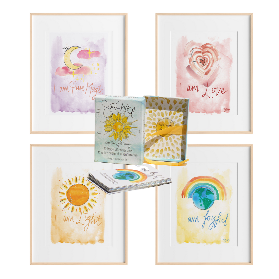 Wall Art Collection and Affirmation Cards Bundle