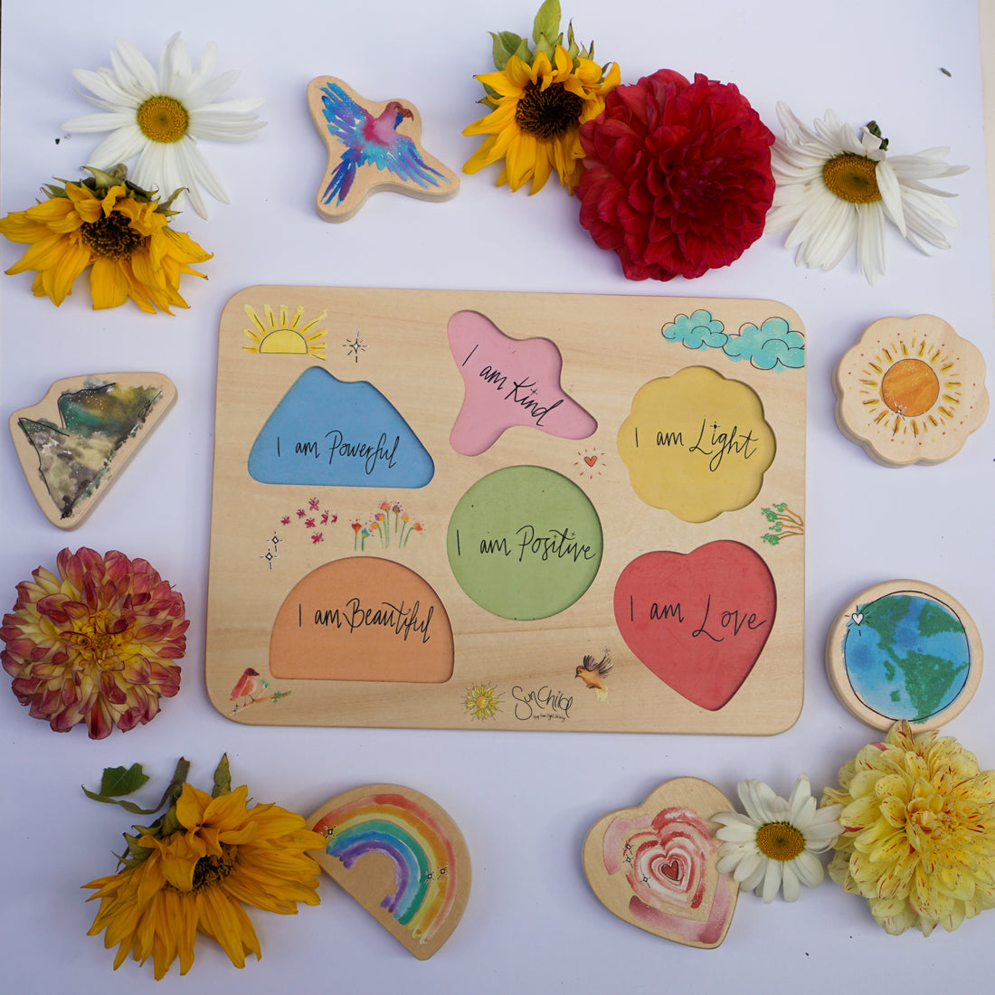 Sunchild's Wooden Affirmation Puzzle